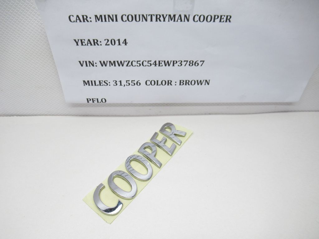 11-17 Mini Countryman Cooper Emblem Letters Rear Liftgate Badge Logo OEM