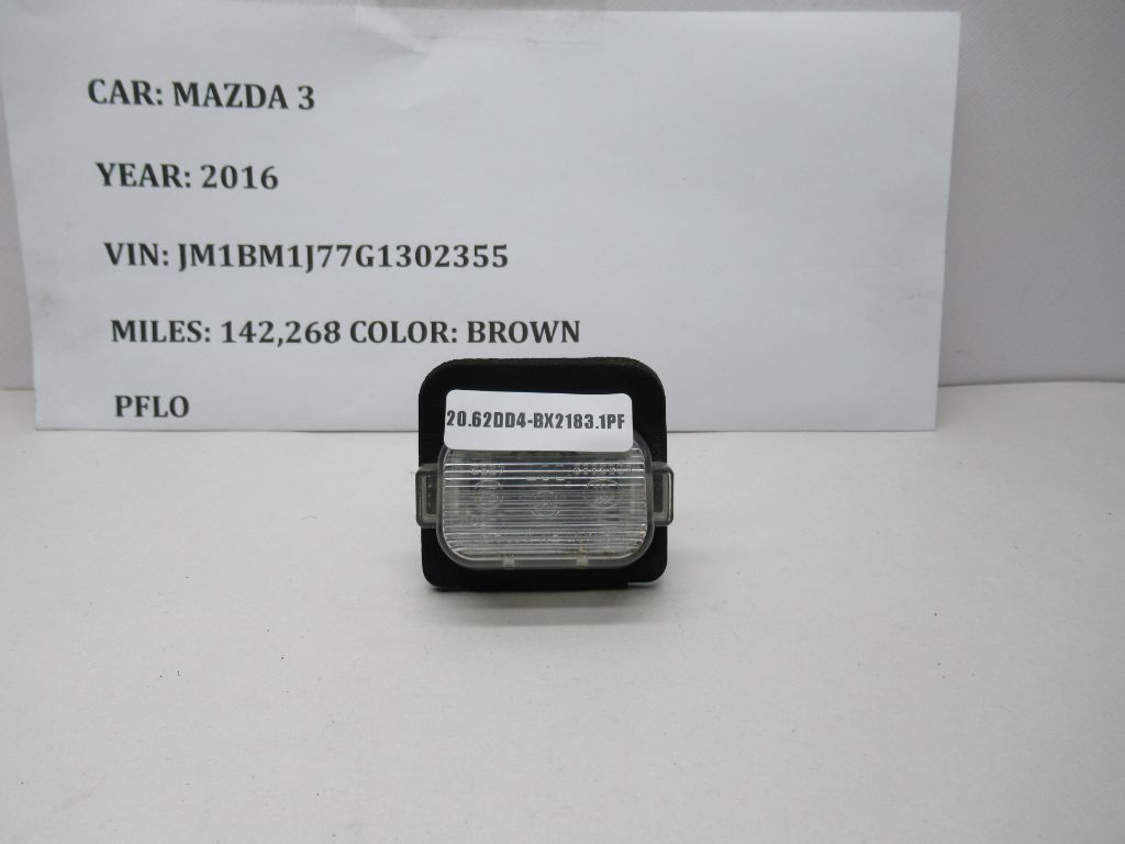 2016 Mazda 3 Plate Light A052889 OEM