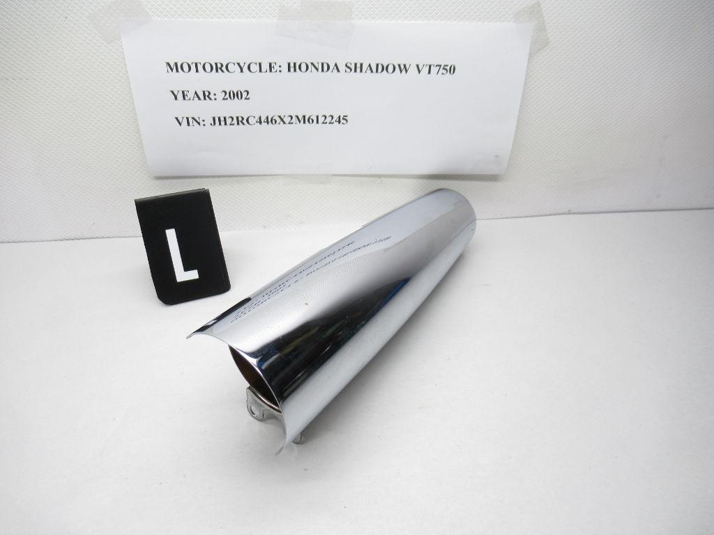 2002 Honda Shadow VT750 Left Fork Lower Chrome Cover 51670-MEG-000 OEM