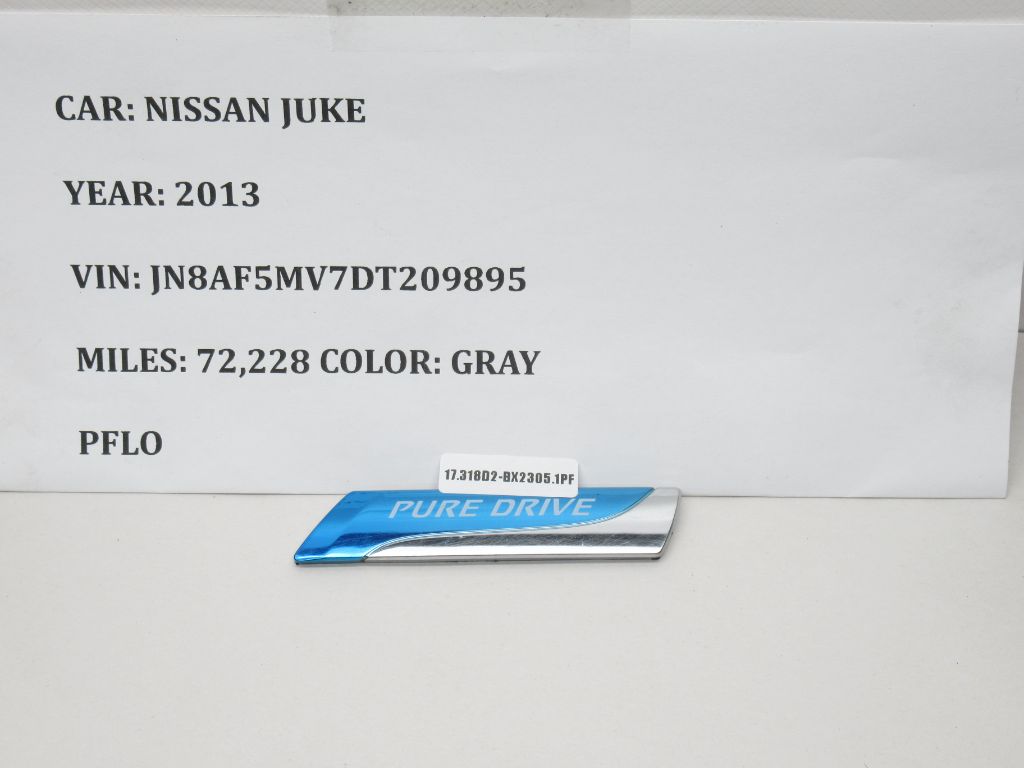 2011- 2017 Nissan Juke Pure Drive Rear Emblem Badge OEM