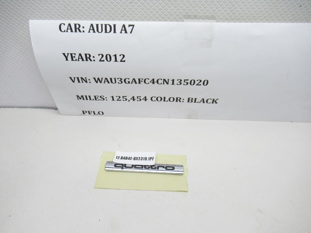2012-2018 Audi A7 Quattro Rear Trunk Emblem Quattro Badge 8H0853737 OEM