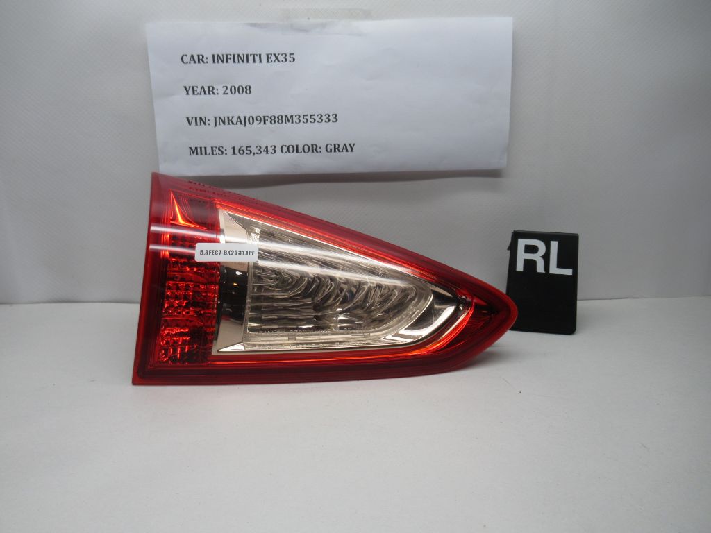 08-12 Infiniti EX35 Left Driver Side Inner Tail Light Lamp RL 26545-1BA1C OEM