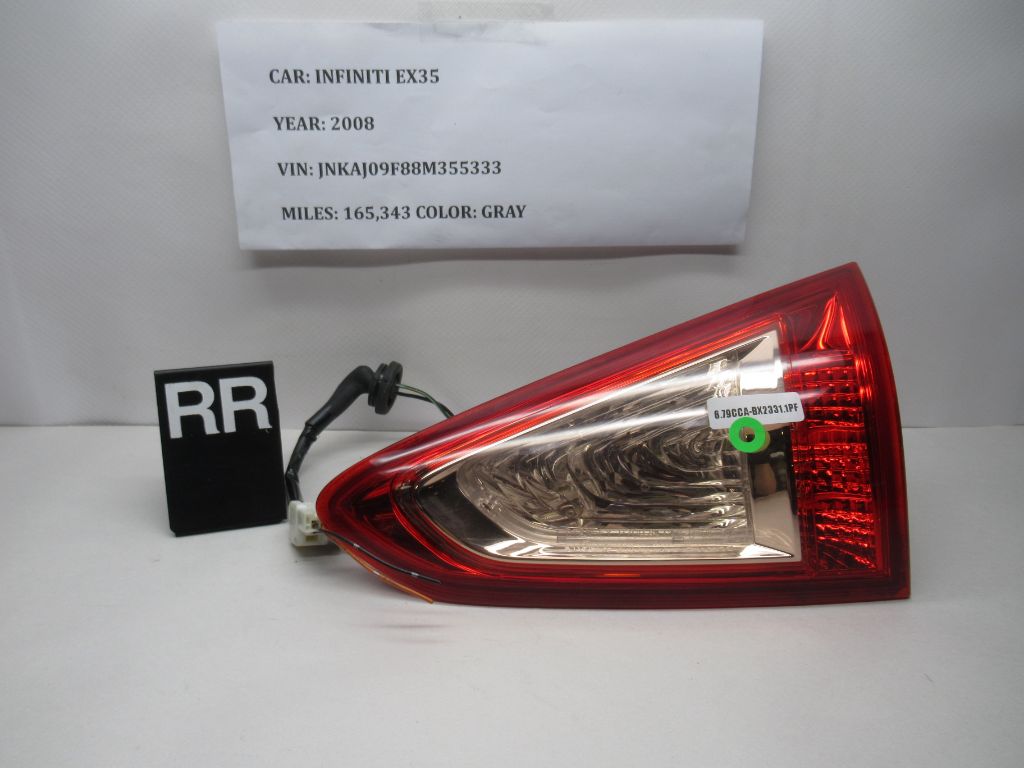 08-12 Infiniti EX35 Left Driver Side Inner Tail Light Lamp RR 26545-1BA1C OEM