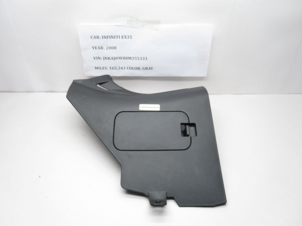 08-12 Infiniti EX35 Left Front Lower Kick Trim Panel Cover Black 669201BA0A OEM