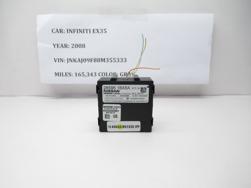 2008-2012 INFINITI EX35 Keyless Entry Control Module 28595-1BA5A OEM