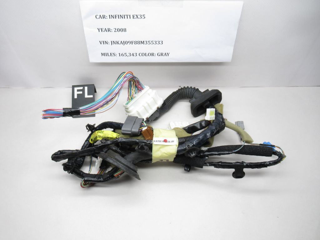 2008-2012 Infiniti EX35  Front Left Driver Side Door Wire Harness 241251BA0C OEM