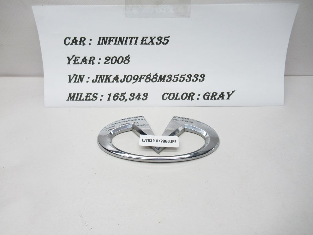 2008-2013 Infiniti EX35 Rear Tailgate Logo Emblem 84890JL60A OEM