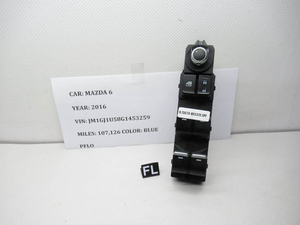 13-17 Mazda 6 Door Master Window Control Switch Trim FL 5AB128EA03 OEM