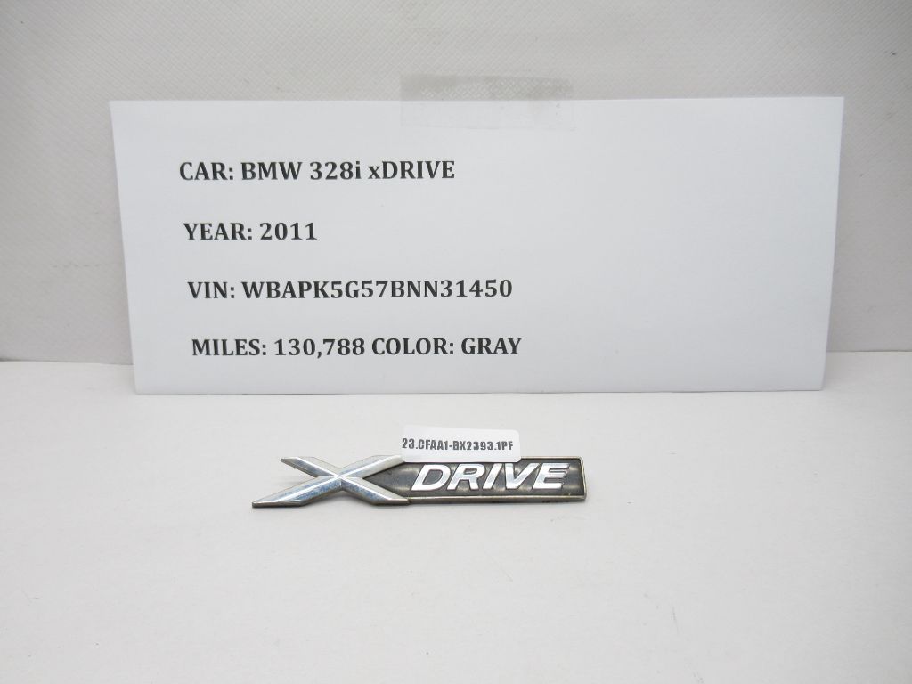 2011-2013 BMW 328i xDrive Emblem Badge XDRIVE 51147224615 OEM