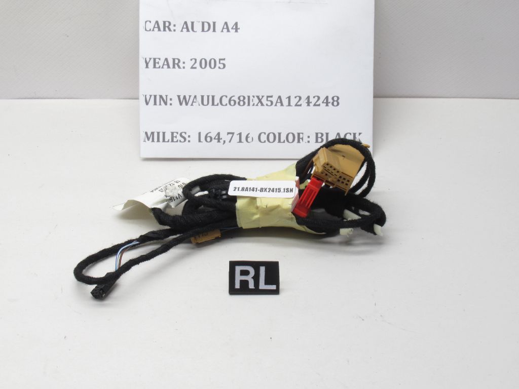 02-08 Audi A4 Left Rear Door Panel Wiring Harness 8E0971693L OEM